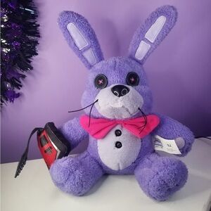 Charming Purple Plush Bunny with Pink Bow